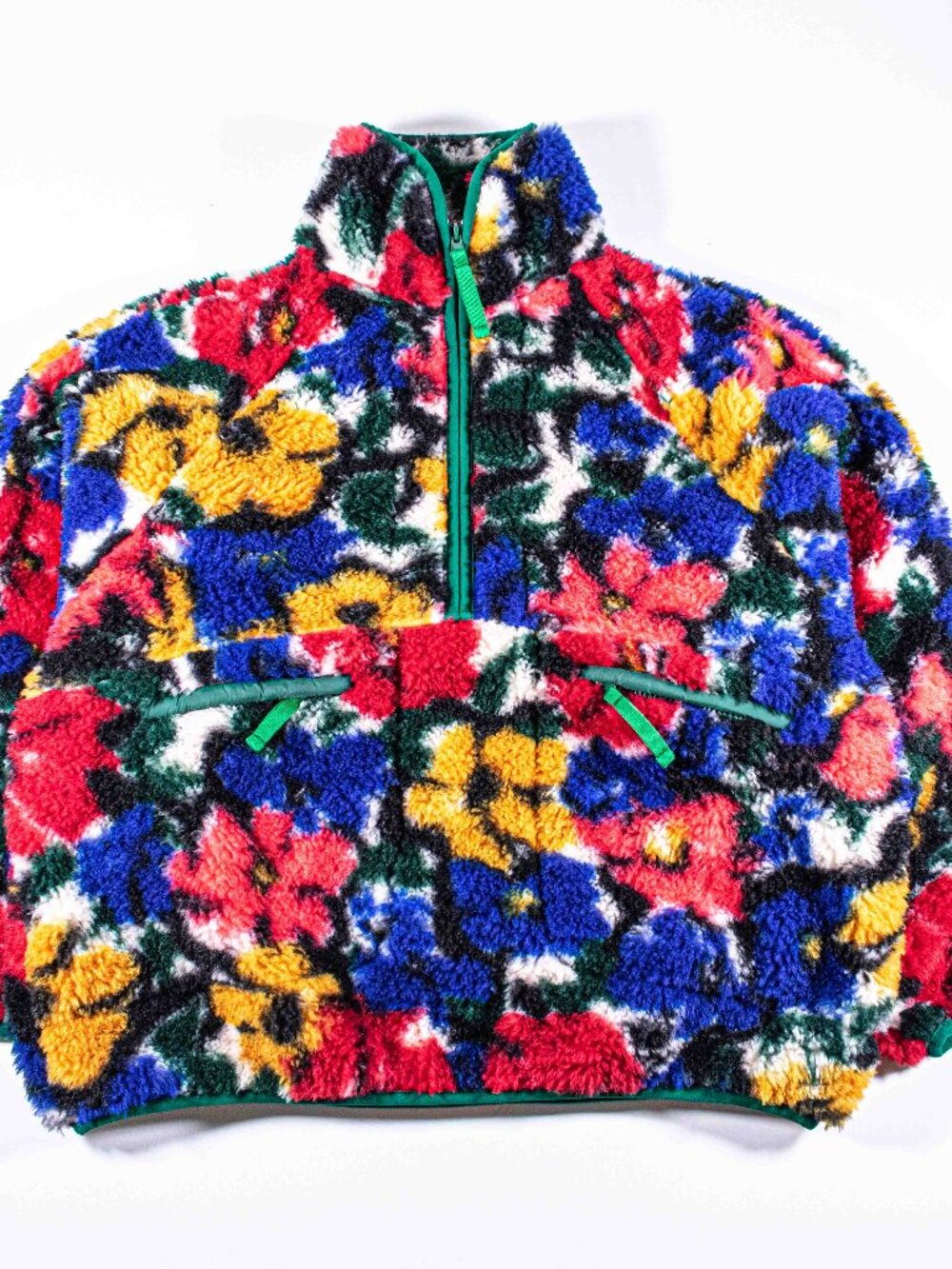 Rumored Sun Valley Sherpa Jacket Womens XS/S Bradshaw Floral Print 1/2 Zip